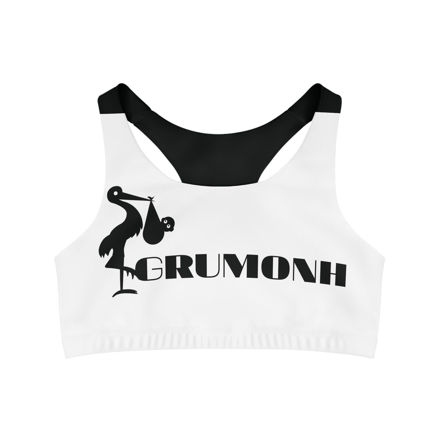 GRUMONH Seamless Sports Bra Black back