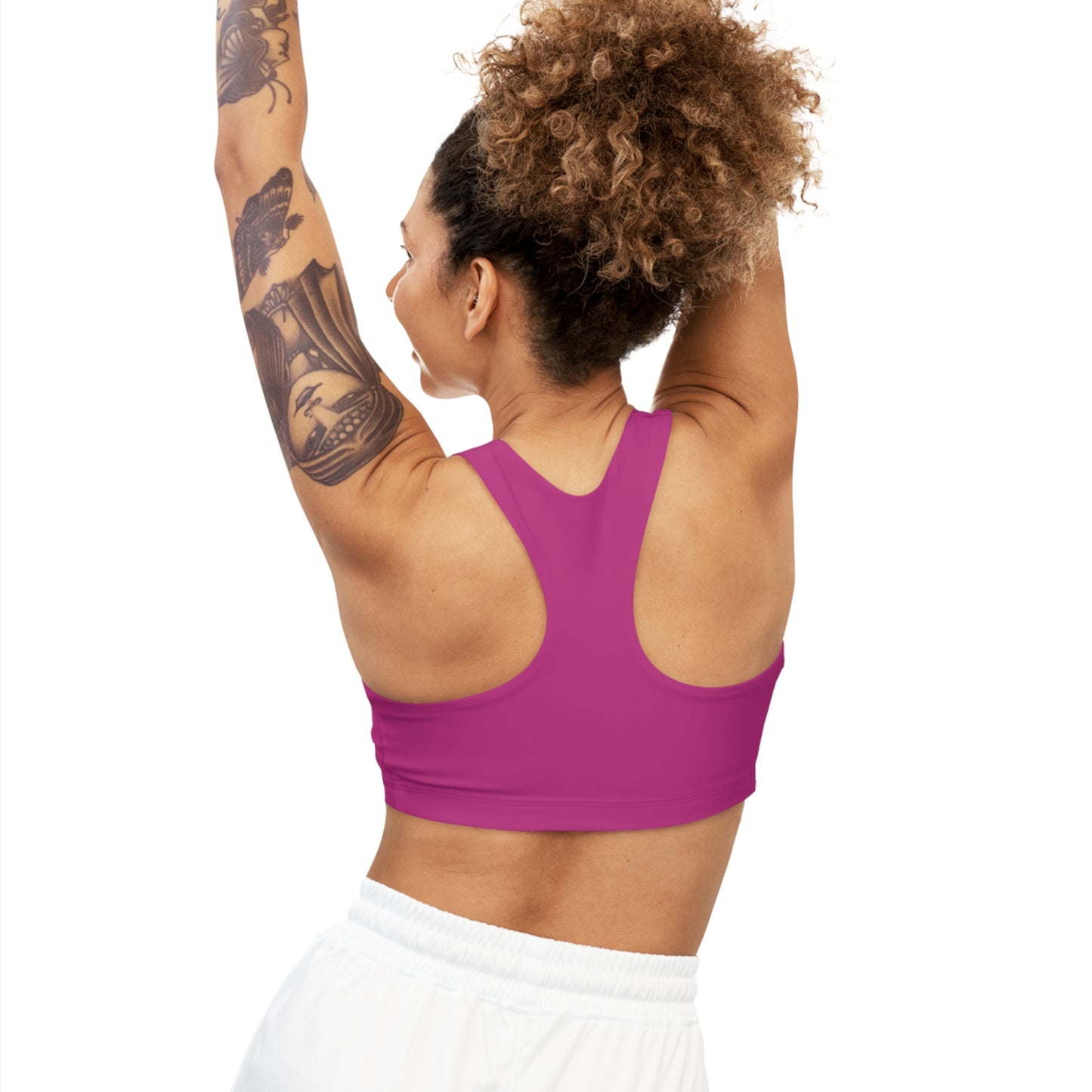 GRUMONH Seamless Sports Bra Pink back