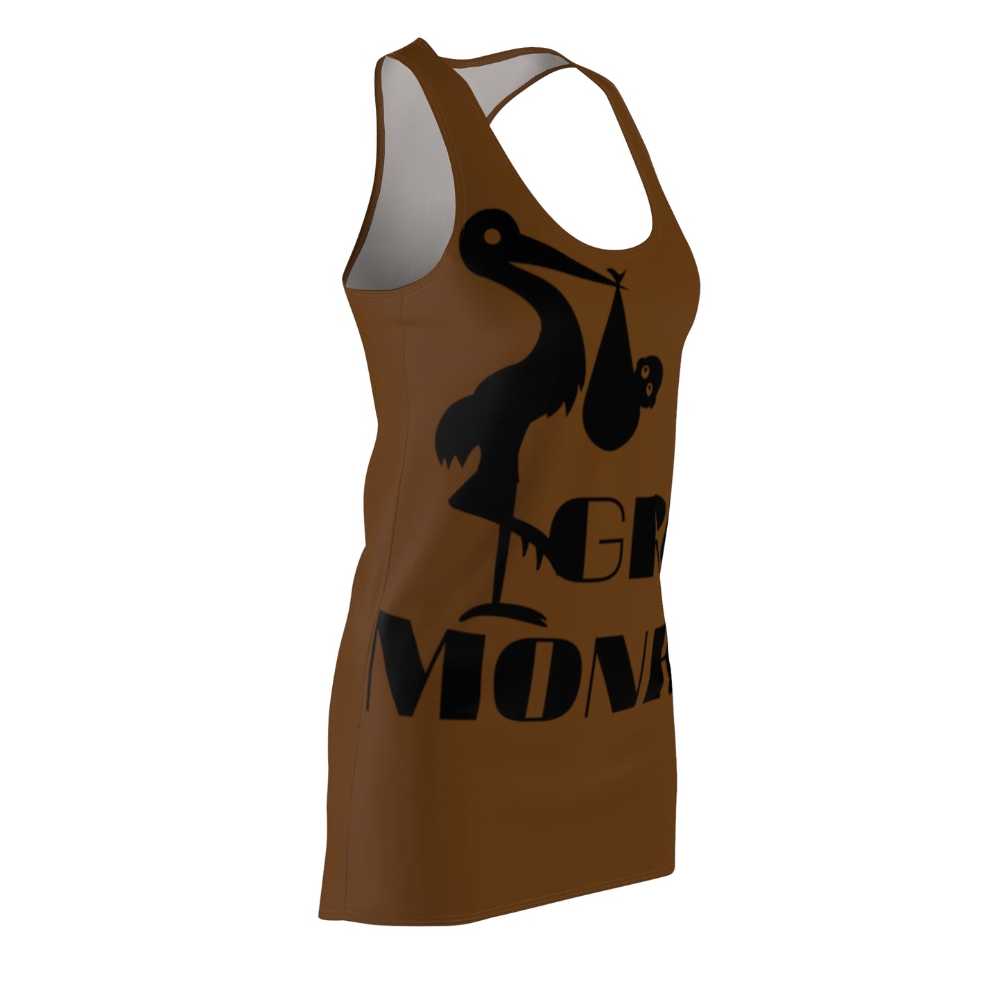GRUMONH Women's Cut & Sew Racerback Dress Brown