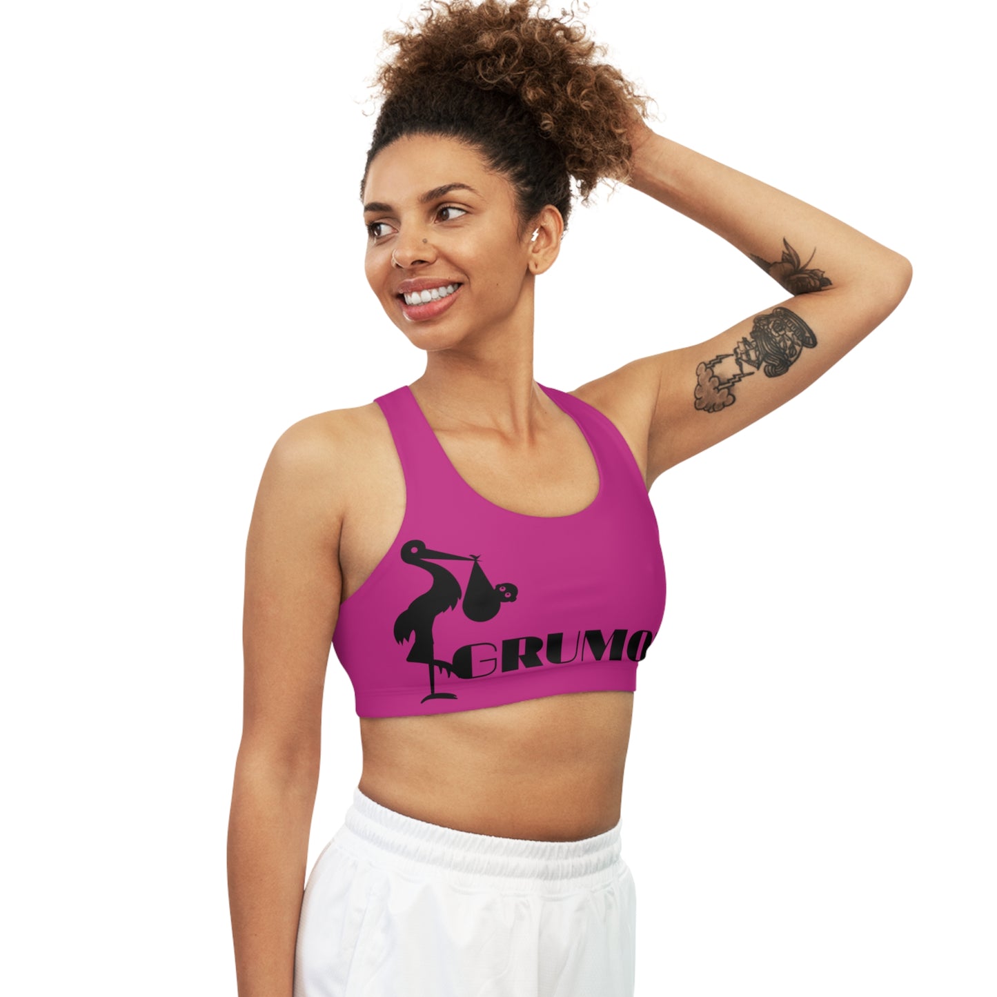 GRUMONH Seamless Sports Bra Dark Pink