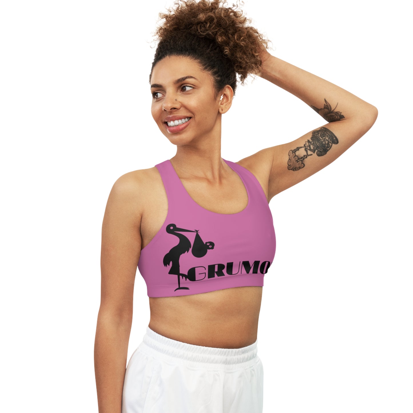 GRUMONH Seamless Sports Bra Pink