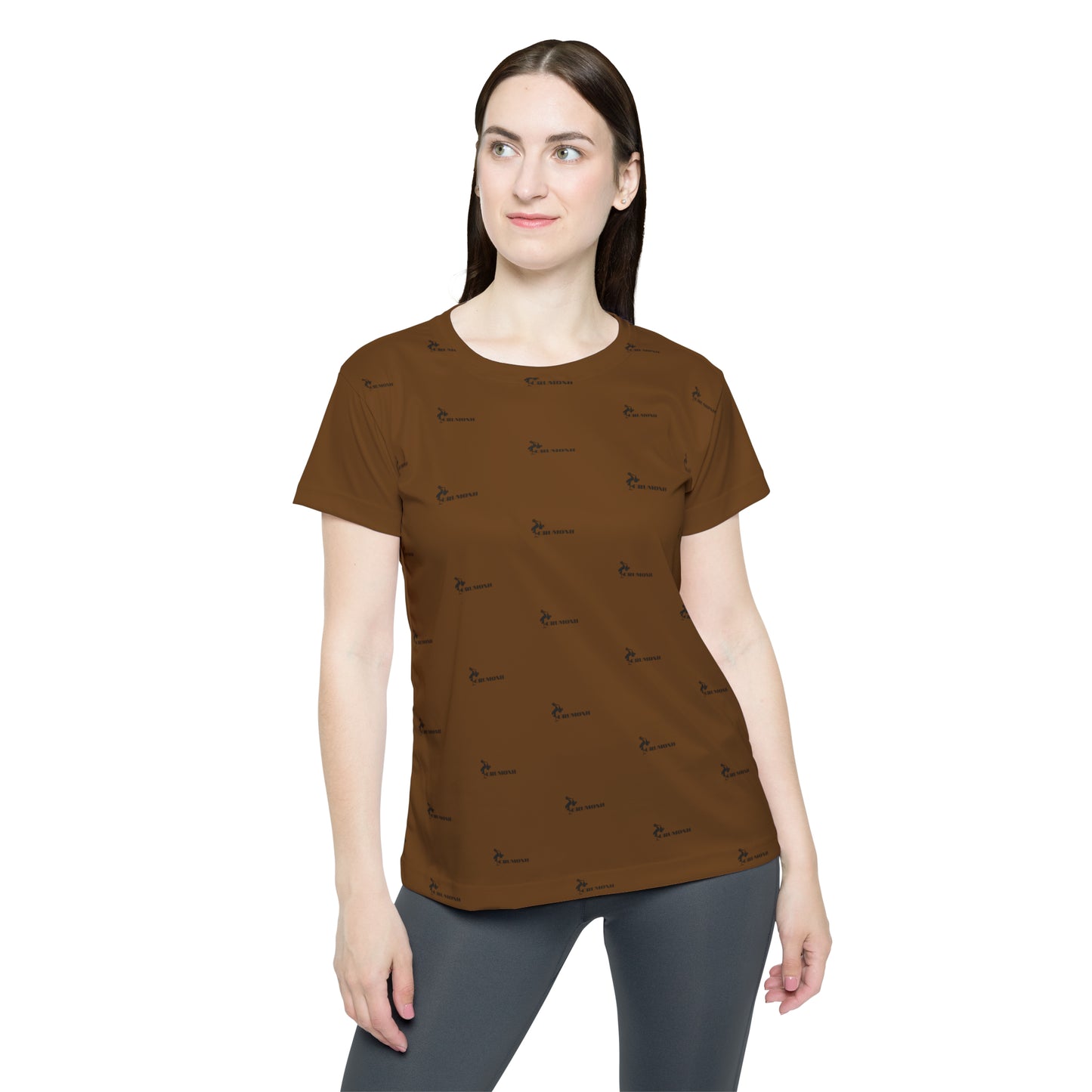 GRUMONH Women's Sports Jersey Brown