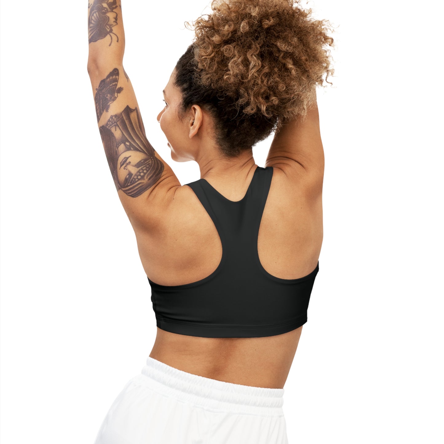 GRUMONH Seamless Sports Bra Black back