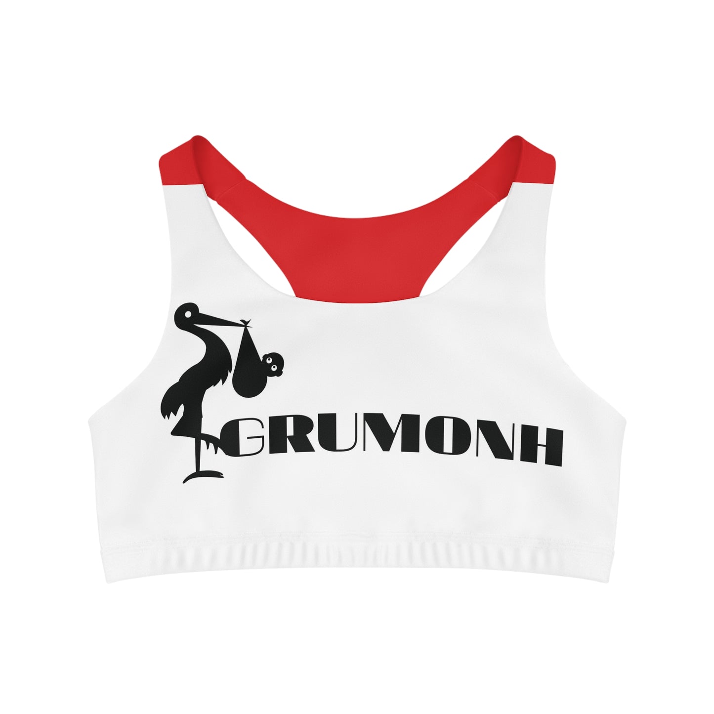 GRUMONH Seamless Sports Bra Red back