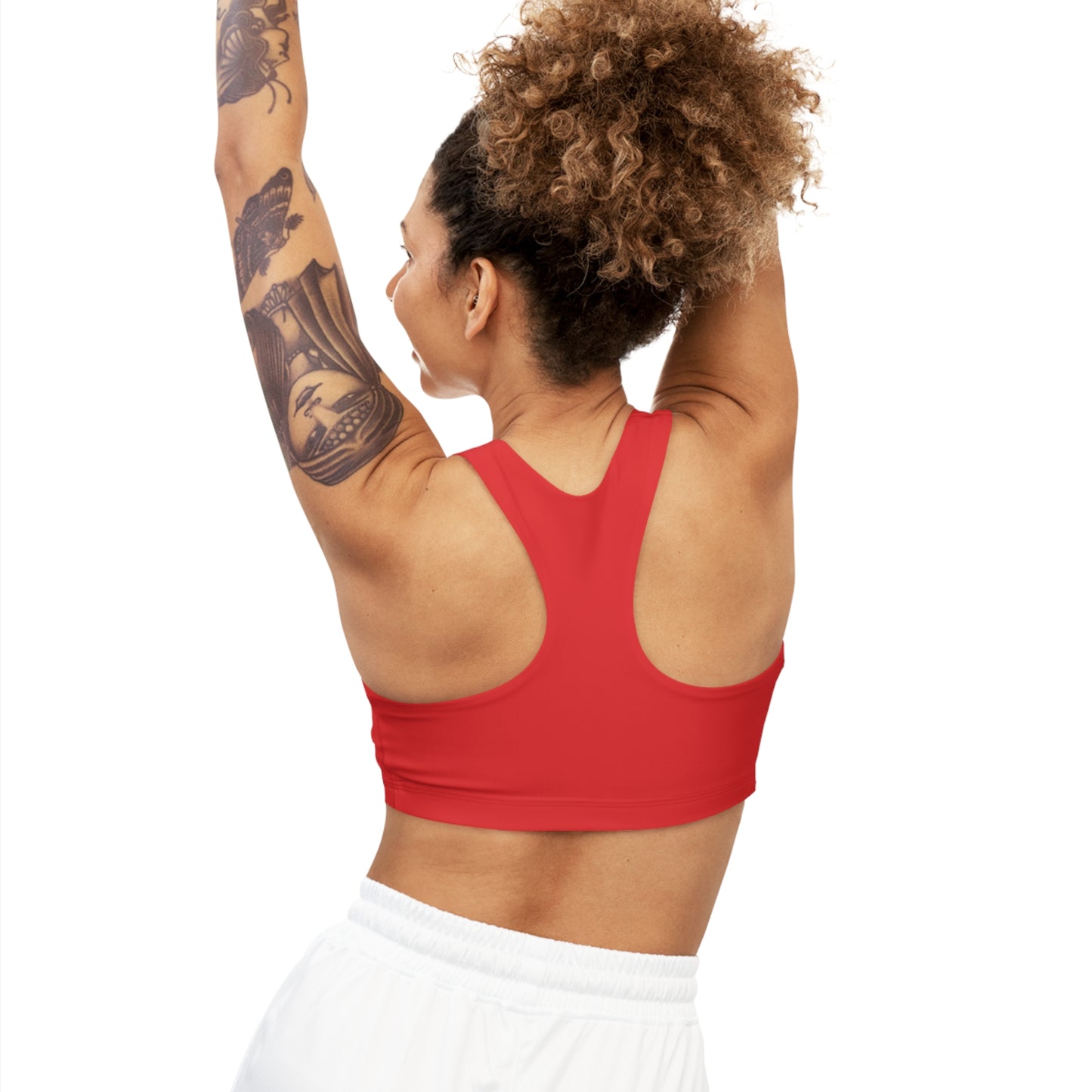 GRUMONH Seamless Sports Bra Red back