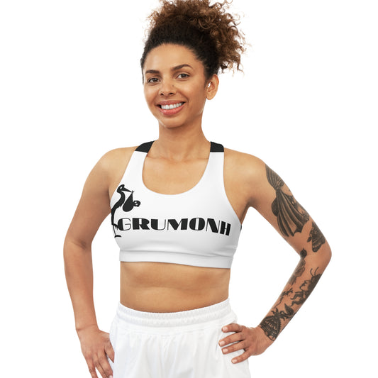 GRUMONH Seamless Sports Bra Black back