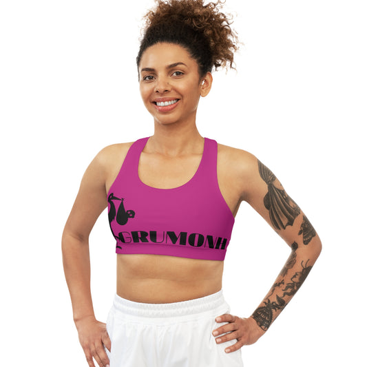 GRUMONH Seamless Sports Bra Dark Pink