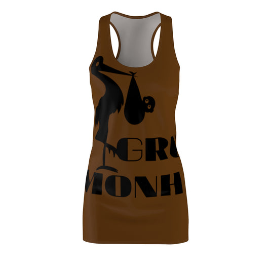 GRUMONH Women's Cut & Sew Racerback Dress Brown