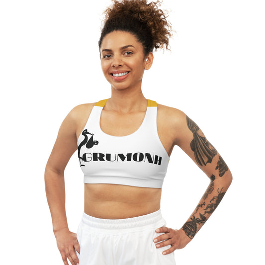 GRUMONH Seamless Sports Bra Yellow back