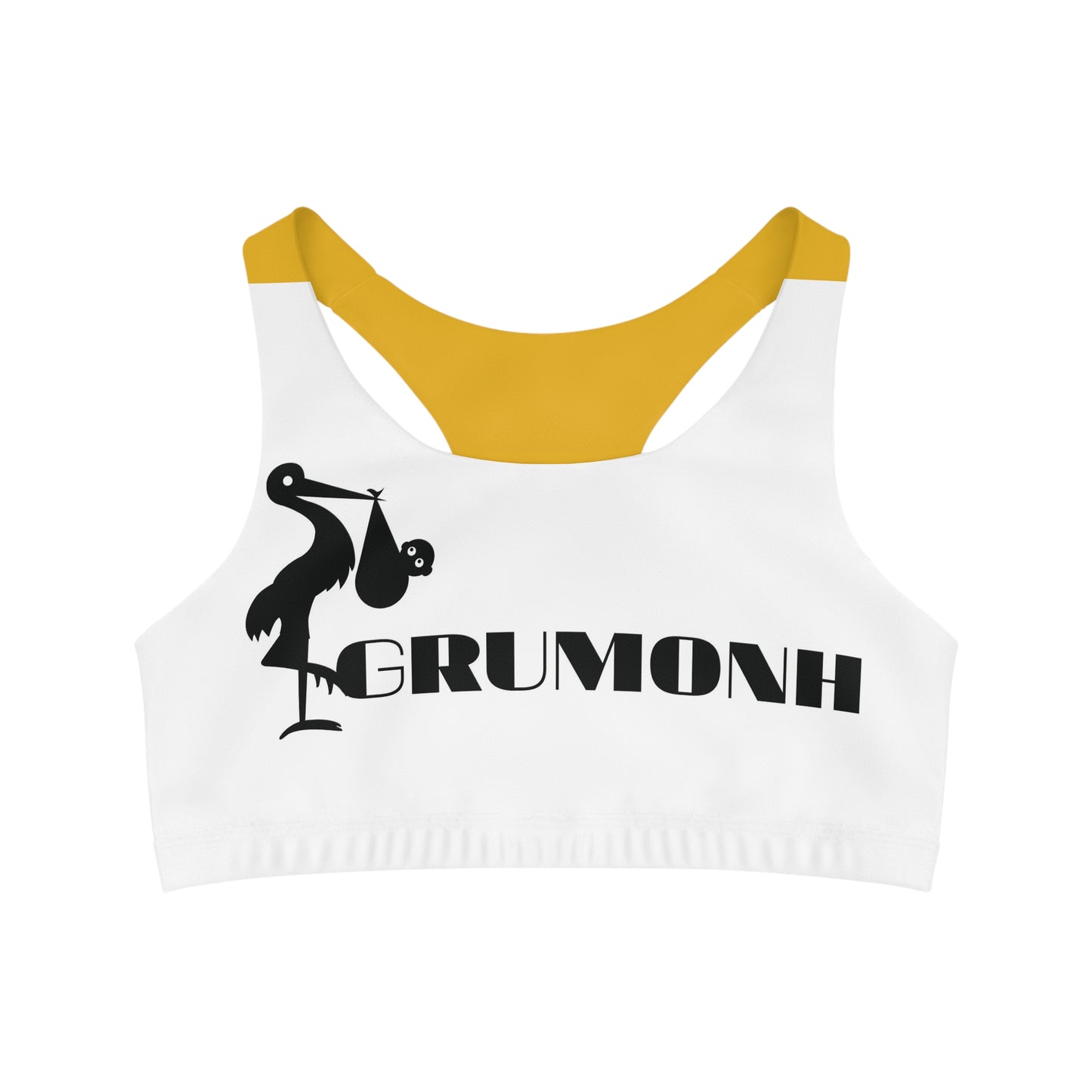 GRUMONH Seamless Sports Bra Yellow back