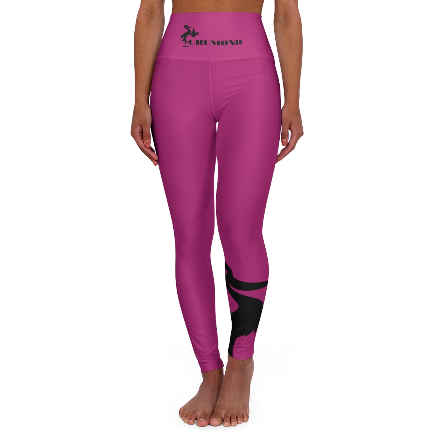 GRUMONH High Waisted Yoga Leggings Pink